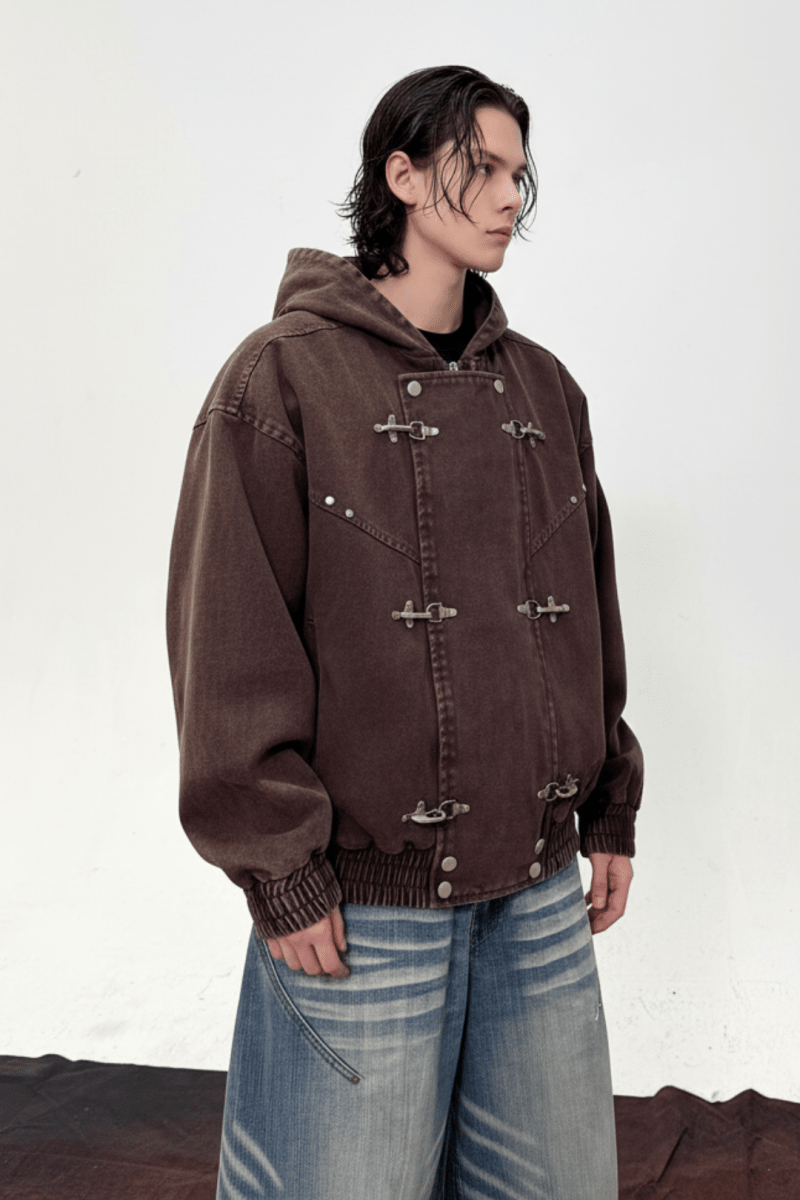 Buckle Washed Denim Hoodie na2433