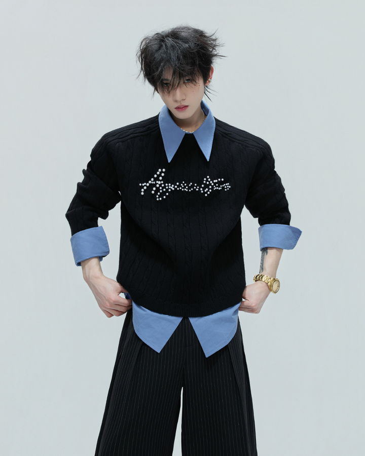 [ArguE CulturE]Pearl Logo Knit Sweater na2267