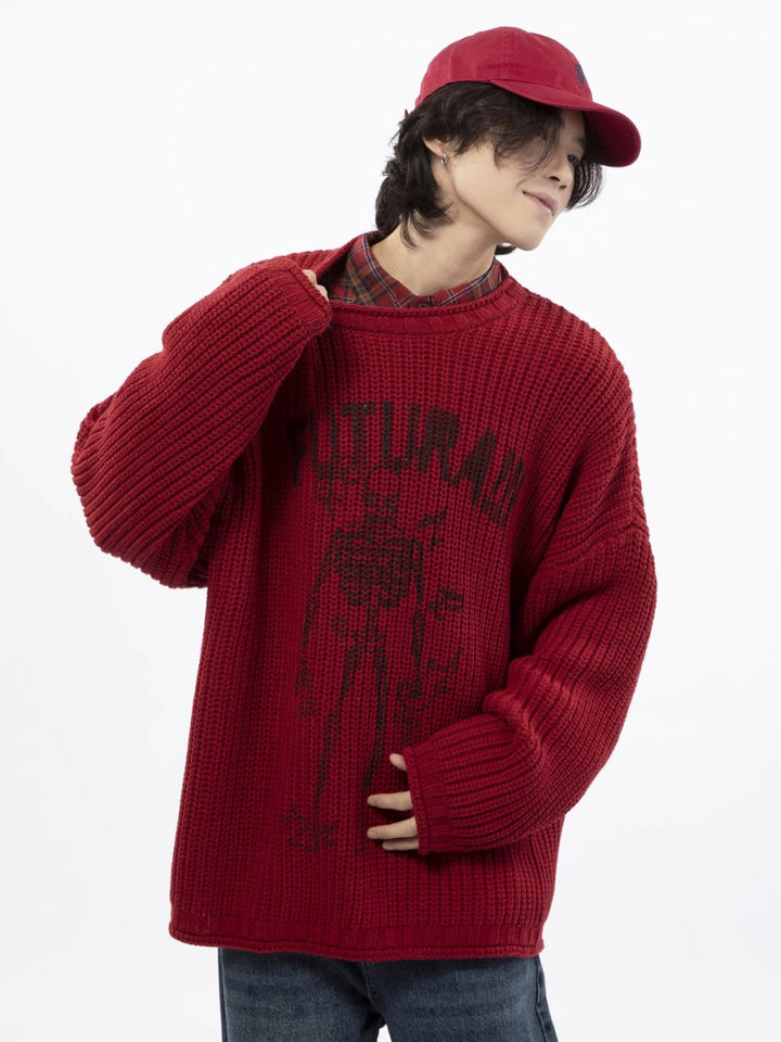 [FUTUREBOY] round neck sweater na1709