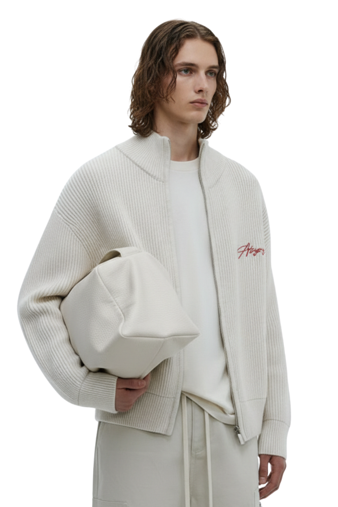 Ribbed High Neck Zip-Up Jacket na2398