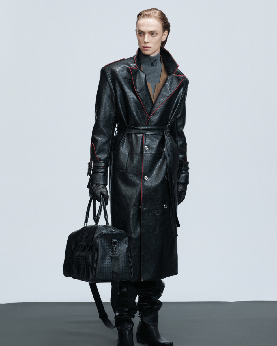 [ArguE CulturE] Noir Blade Leather Trench na2258