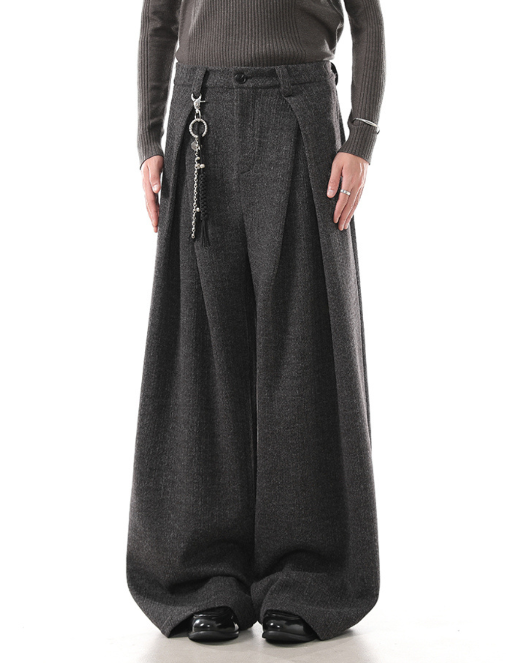 [BLANKIN] Muted Volume Wide Slacks na2284