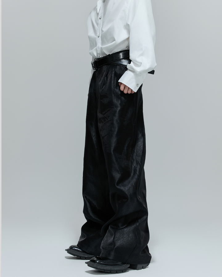 [ArguE CulturE]Luxe Sheen Wide Trousers na2268