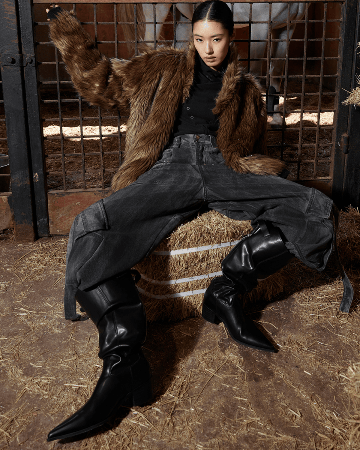 [ArguE CulturE] Royal Fang Fur Knit Coat na2254