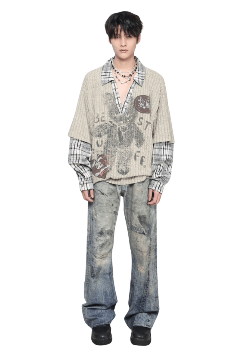 Vintage Layered Street Tee  na2452