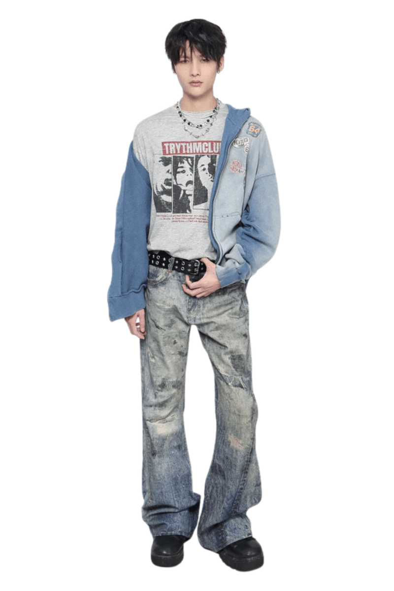 Retro Badge Zip Hoodie na2442