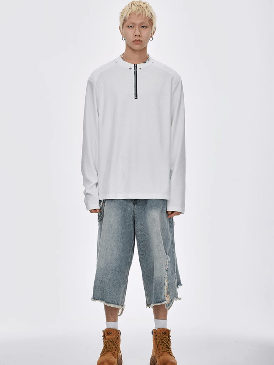 long-sleeved half-zip T-shirt na1947