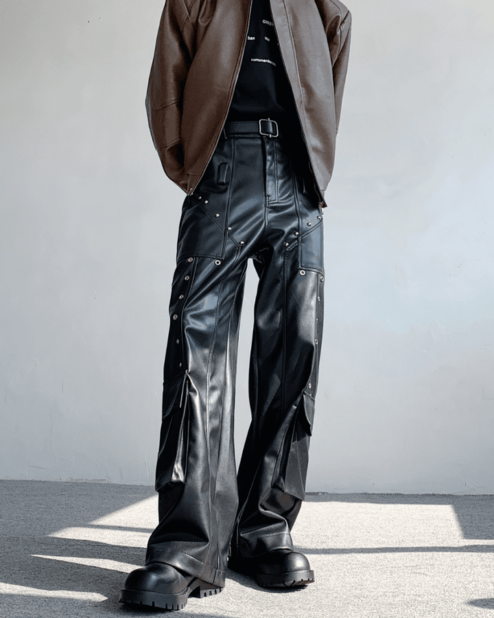 FORGE RIVET LEATHER PANTS na2308 