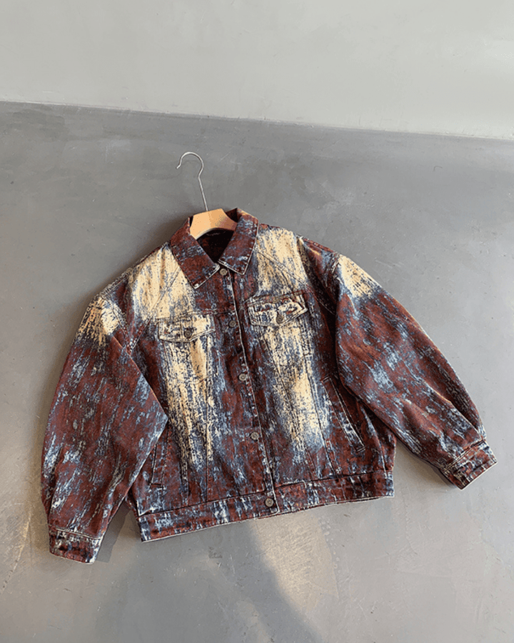 Nanostudio Rust Fade Art Denim Jacket (na2212)
