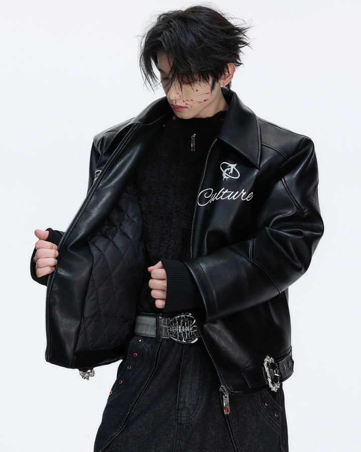 [ArguE CulturE] BLACK HORSE LEATHER JACKET na2287