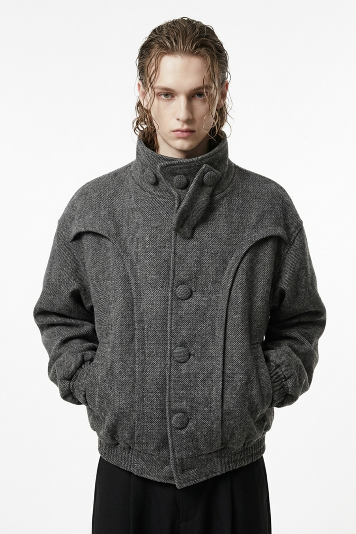 Tailored Stand Collar Short Jacket na2360 