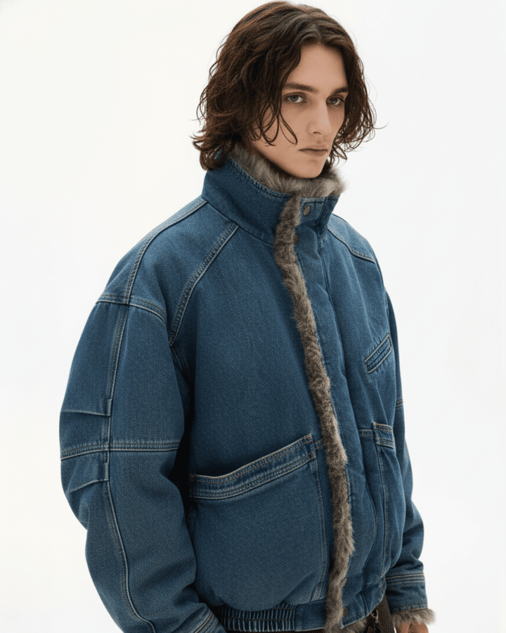 Fur Edge Denim Jacket na2313