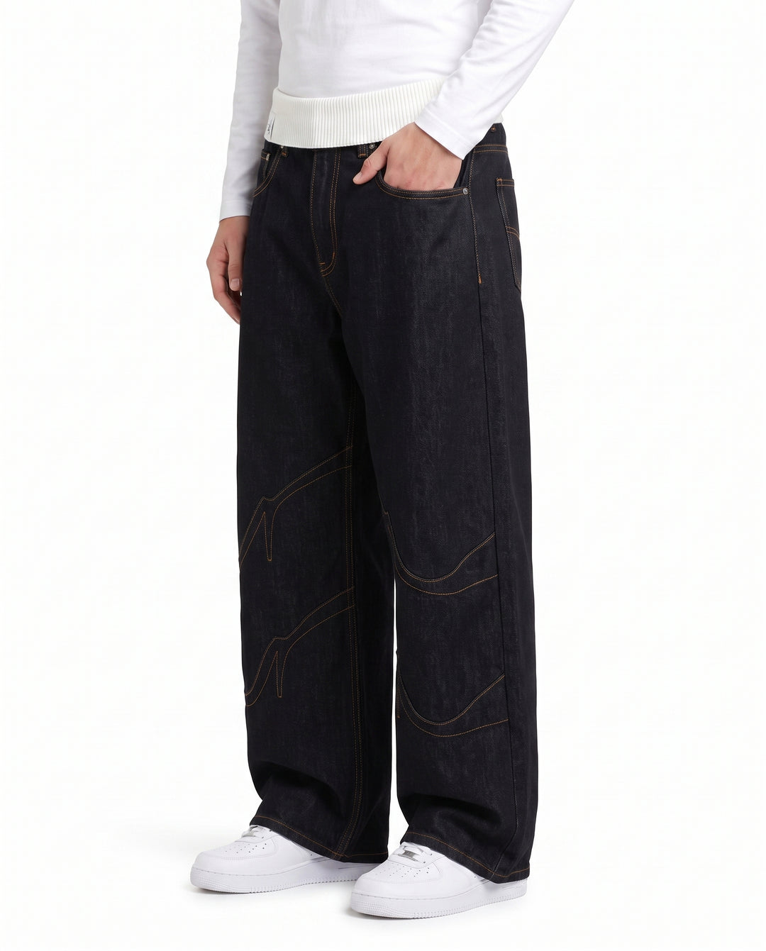 Foldover Wide Jeans na2991