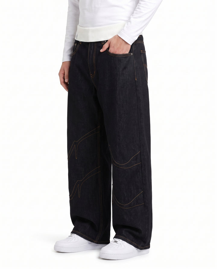 Foldover Wide Jeans na2991