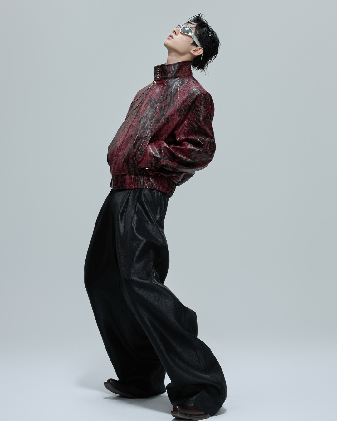 [ArguE CulturE] CRIMSON PYTHON LEATHER JACKET na2293