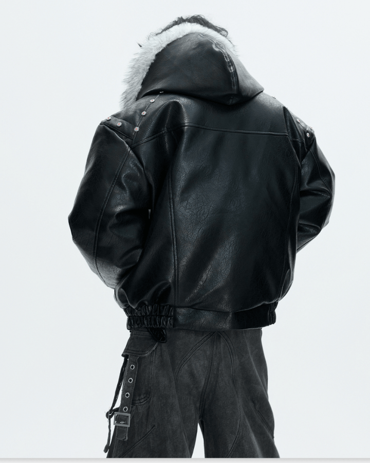 [ArguE CulturE] Noir Glacier Fur Jacket na2256