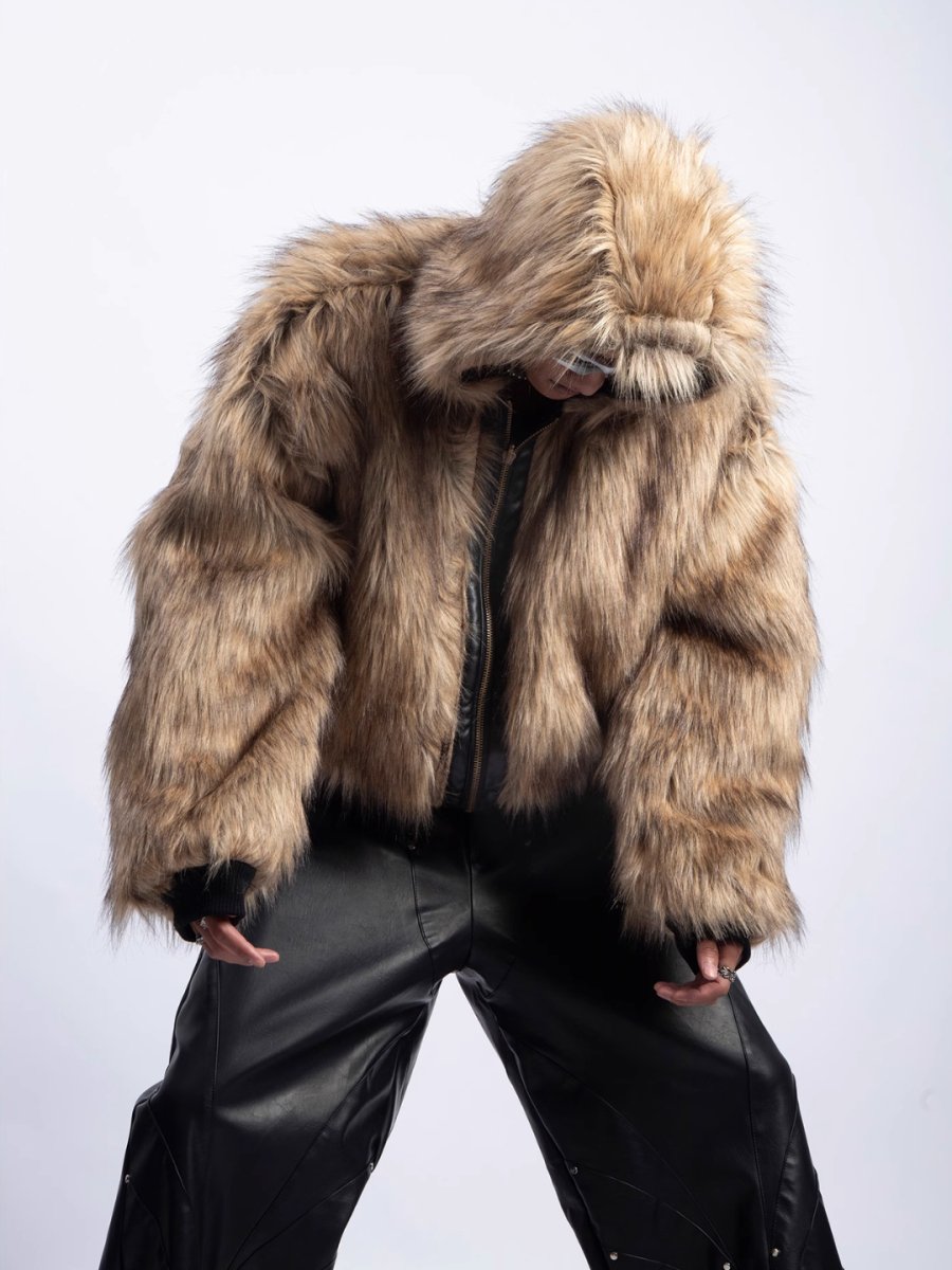 loin nuit ロワンニュイ ribbon padding blouson Belted down jacket in waterproof technical fabric with fox and