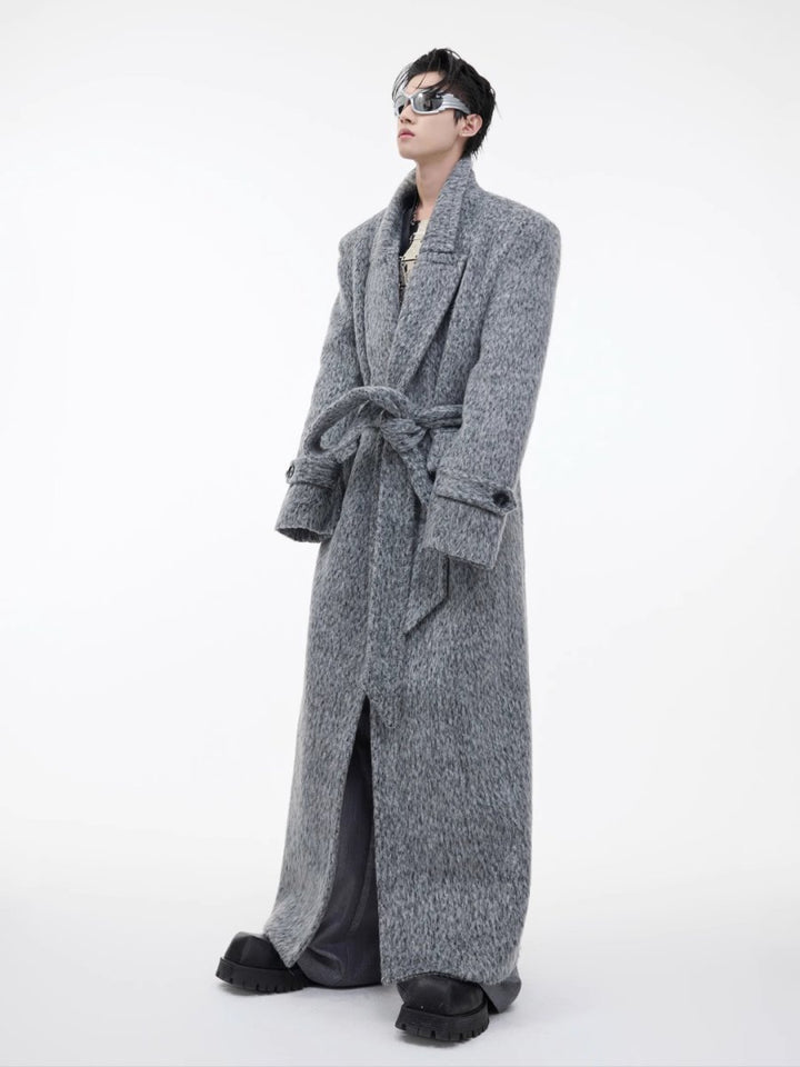 【CulturE】tweed loose long trench coat na1578