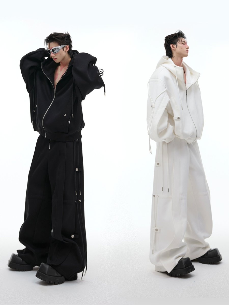 【CulturE】 loose hooded sweater Jacket + Bottoms na1459 