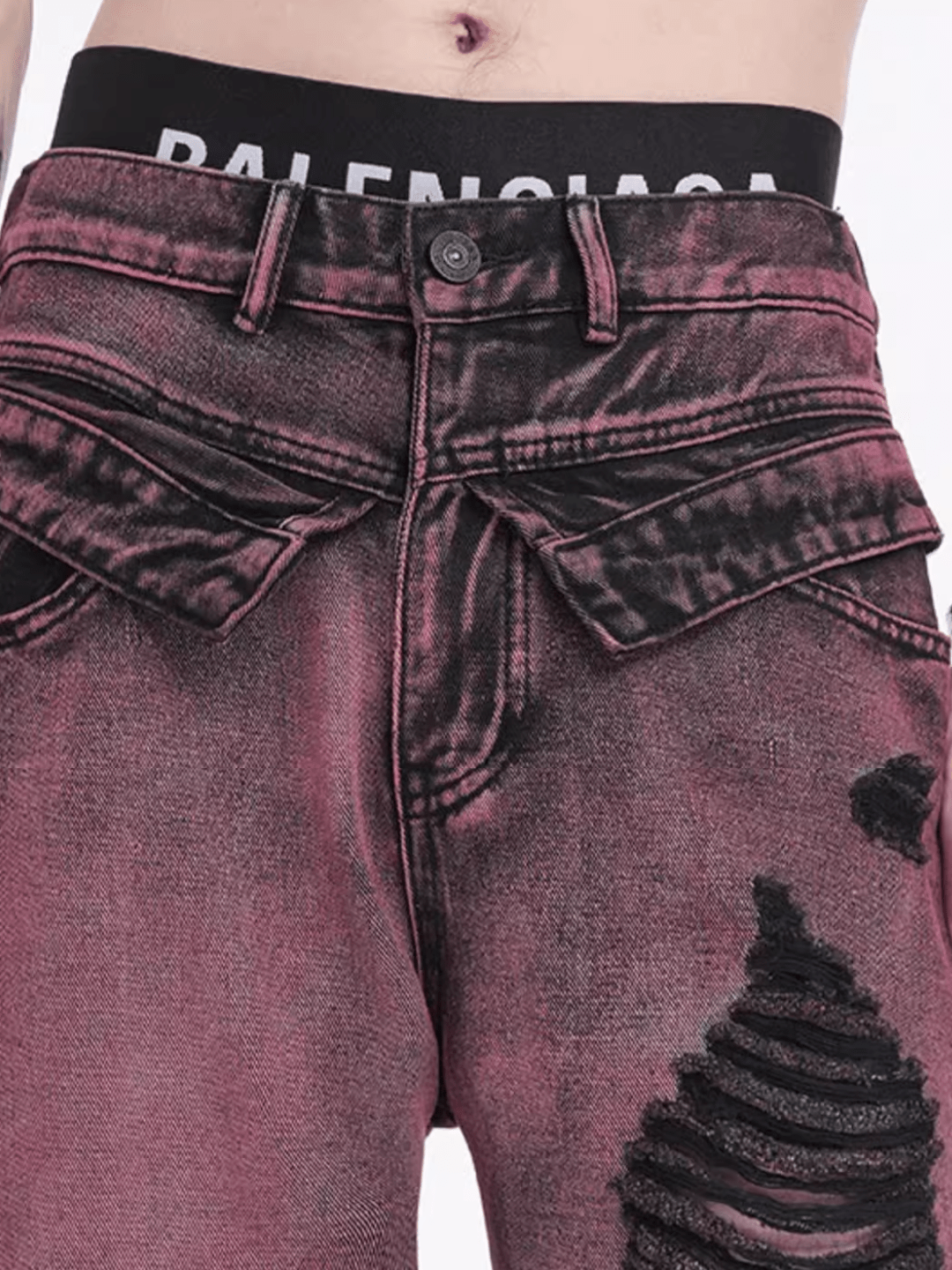 Purple vintage washed jeans na1158