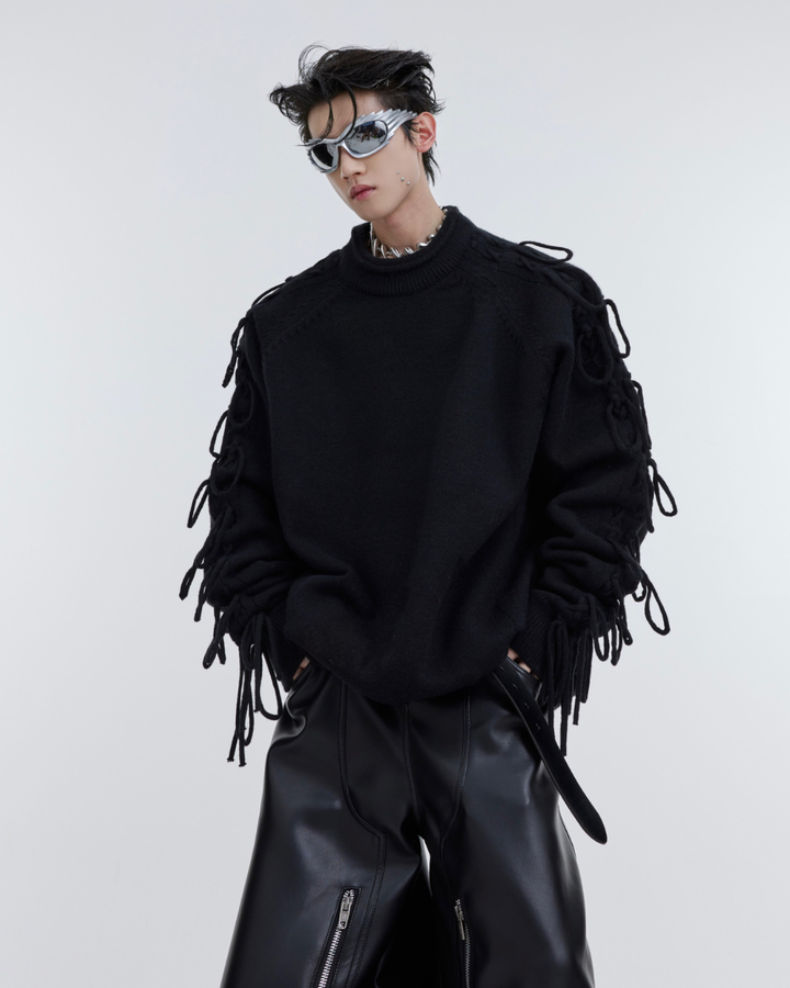 [ArguE CulturE] Fringe Arm Knit Sweater na2266