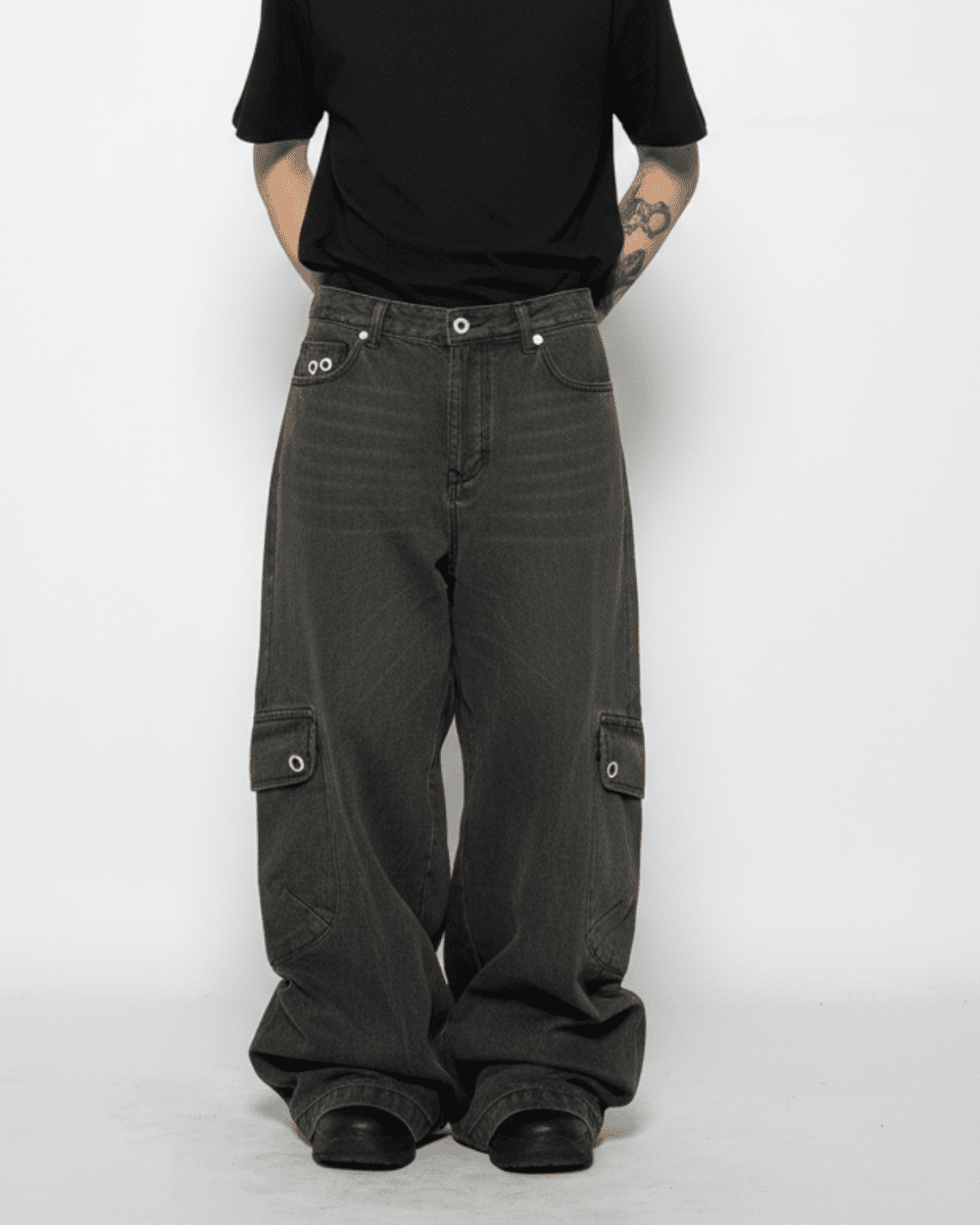 Distressed Wide Slacks na2330