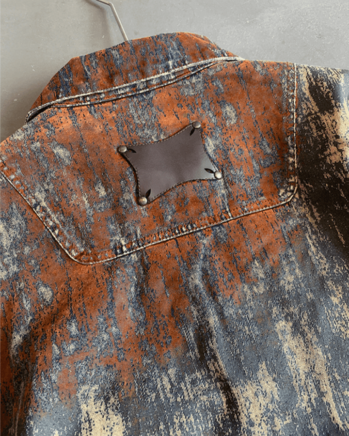 Nanostudio Rust Fade Art Denim Jacket (na2212)