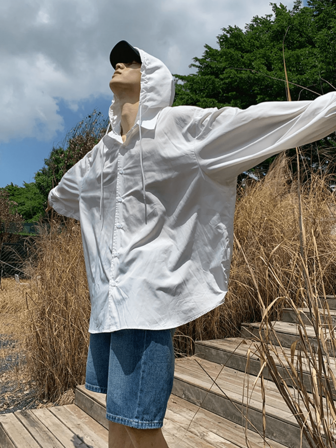 [JH HOMME] Korean version of the loose hooded shirt na1121