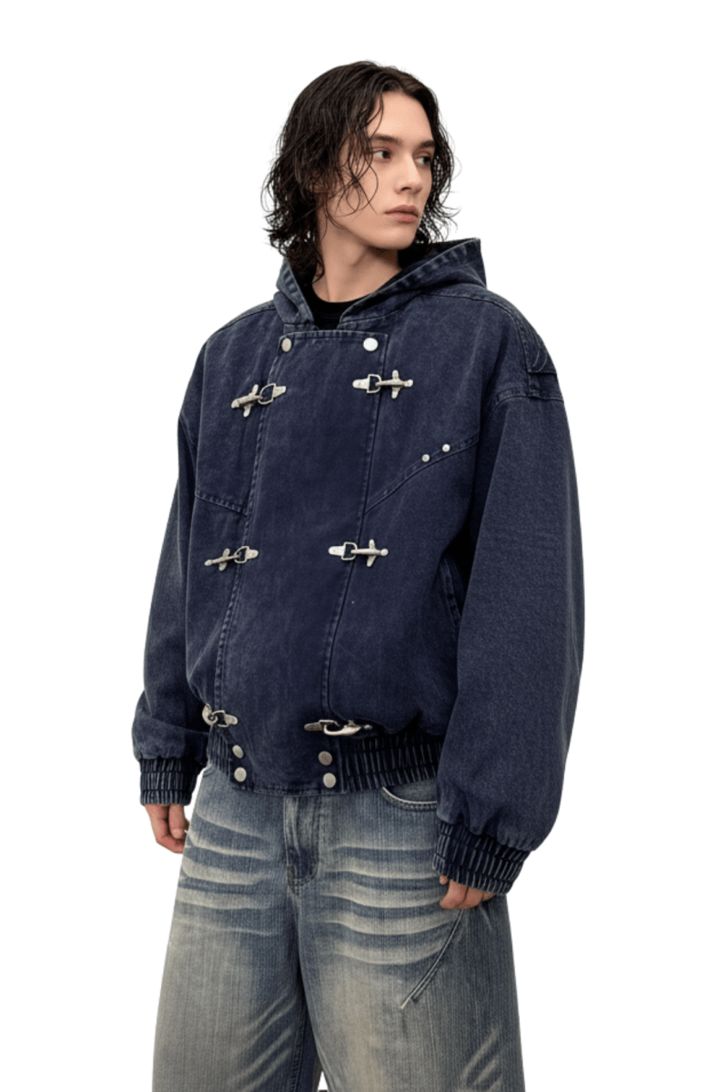 Buckle Washed Denim Hoodie na2433