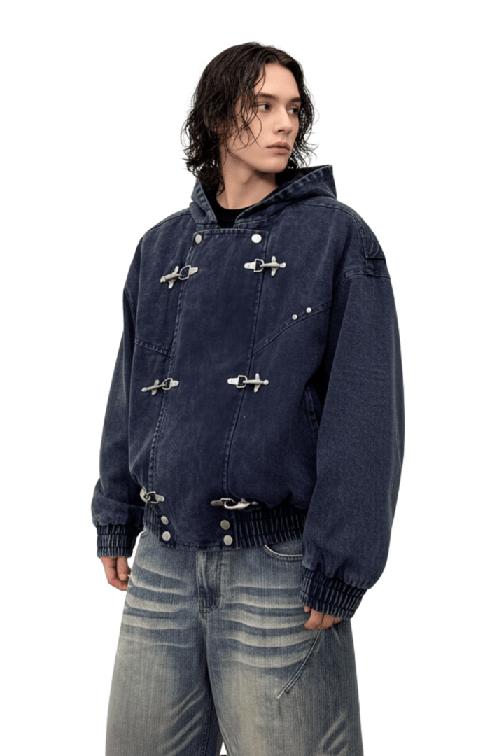 Buckle Washed Denim Hoodie na2433
