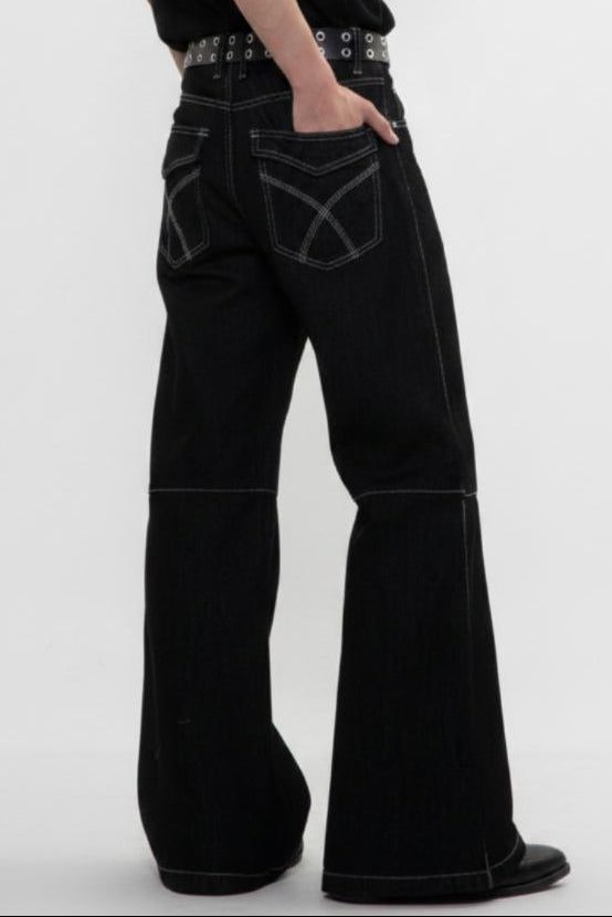 Studded Wide Jeans  na2599