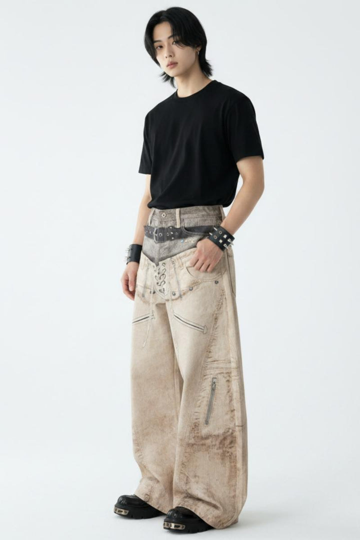 Printed Wide Pants  na2548