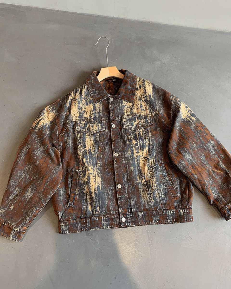 Nanostudio Rust Fade Art Denim Jacket (na2212)