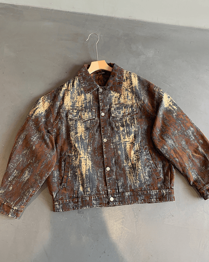 Nanostudio Rust Fade Art Denim Jacket (na2212)