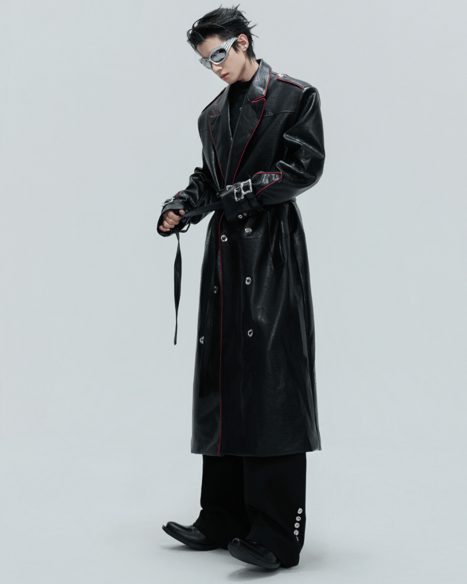 [ArguE CulturE] Noir Blade Leather Trench na2258