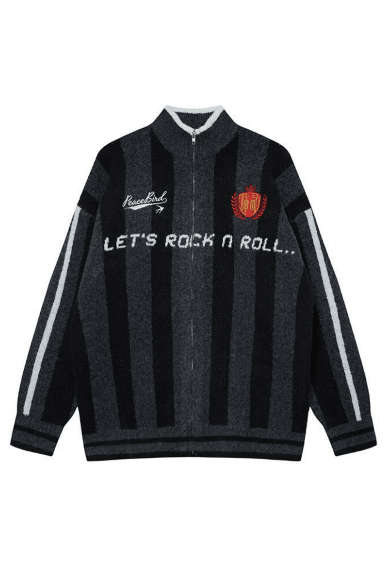 Retro Athletic Knit Sweater na2458