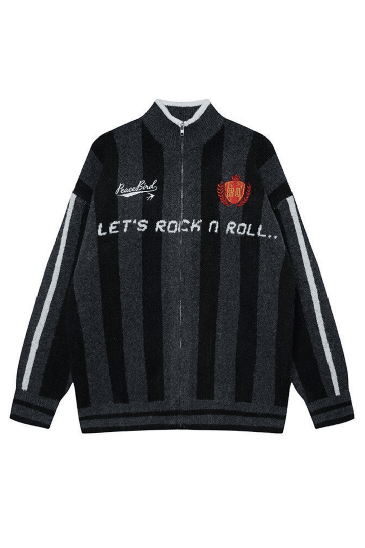 Retro Athletic Knit Sweater na2458