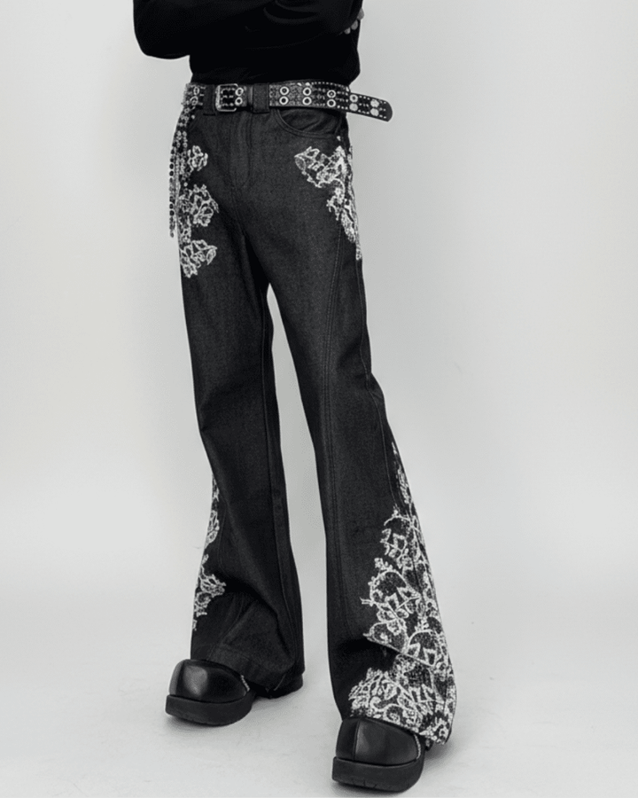 NOIR EMBROIDERY FLARE DENIM na2329