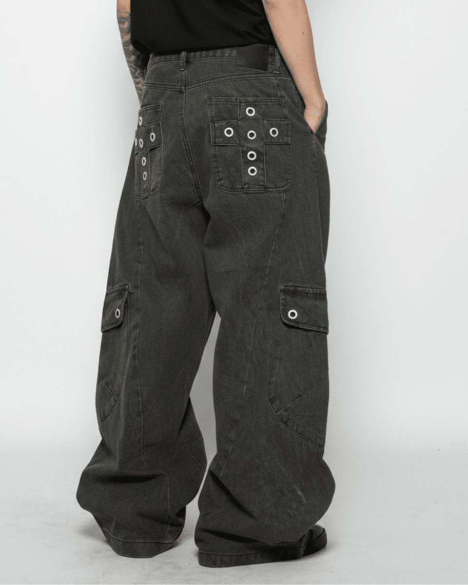 Distressed Wide Slacks na2330