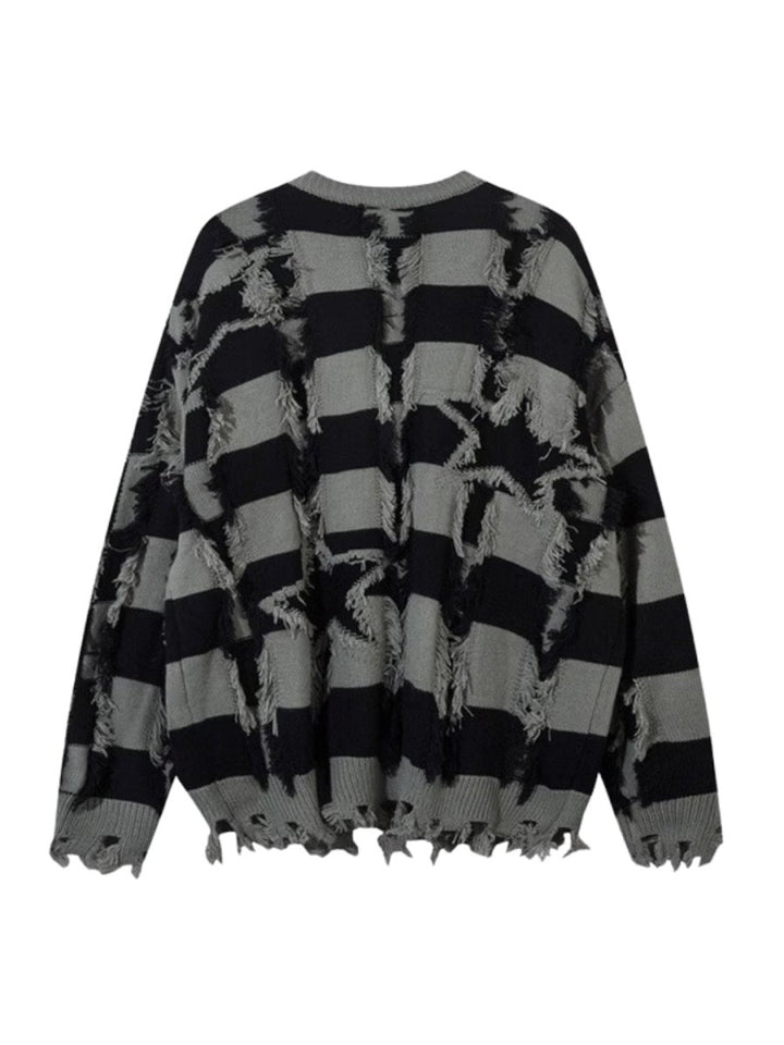 【Mz】 holes striped casual knitwear na1476