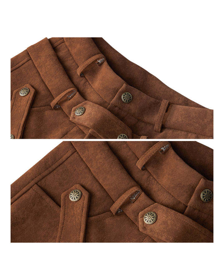 [ArguE CulturE] Brown Suede Buggy Pants na2286