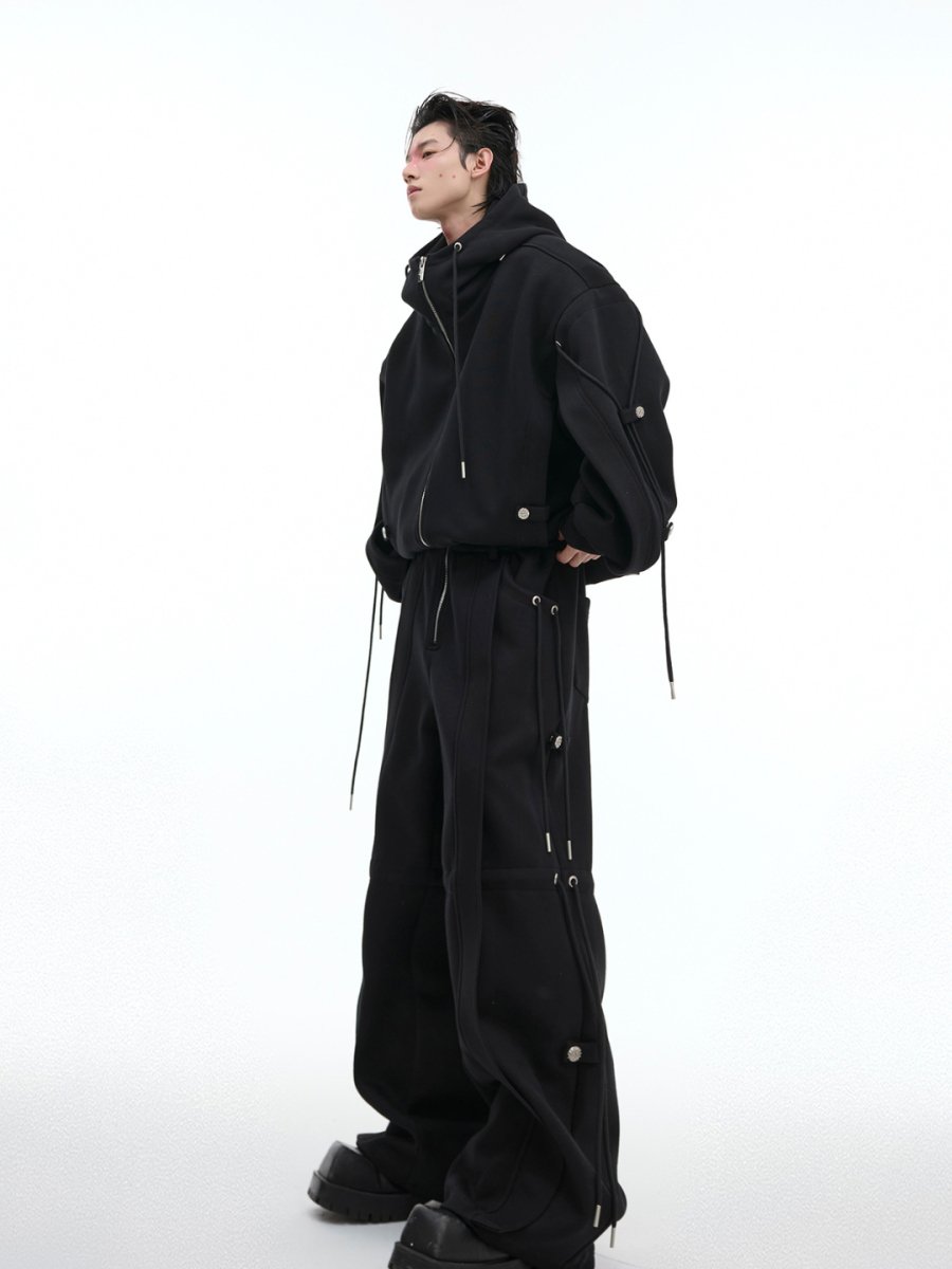 【CulturE】 loose hooded sweater Jacket + Bottoms na1459 