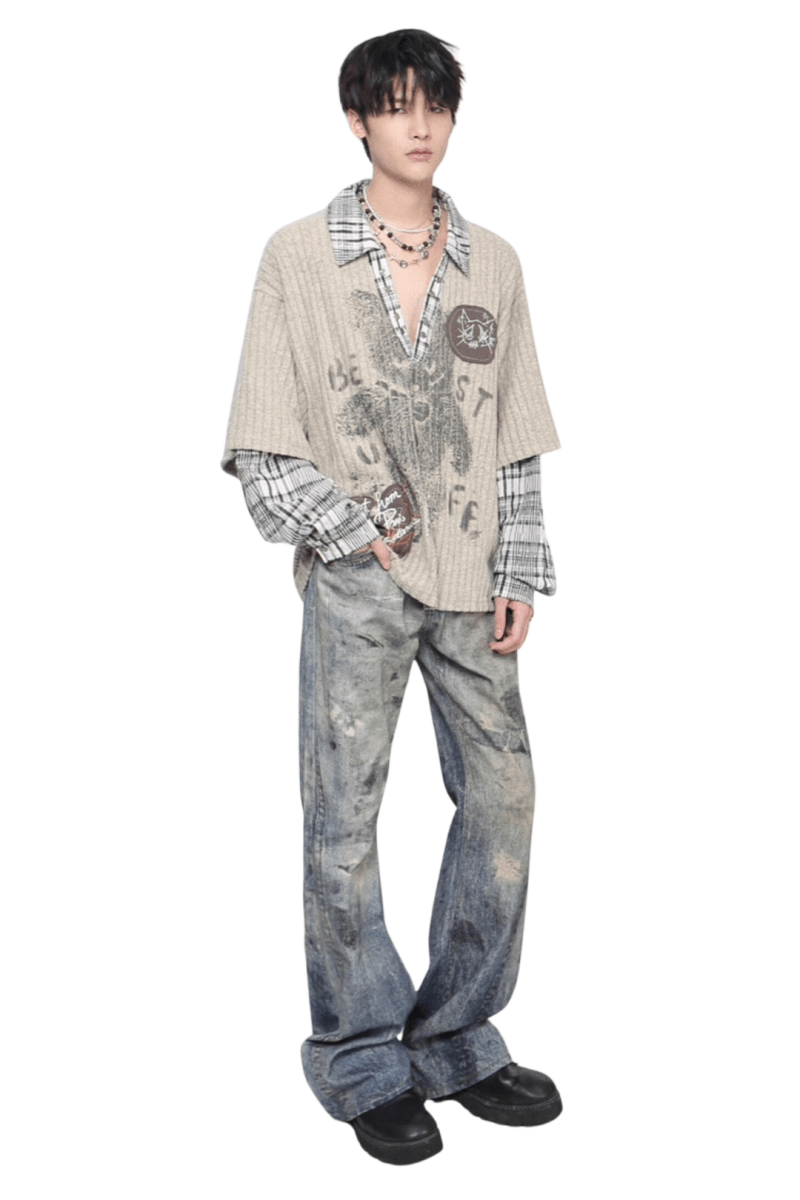 Vintage Layered Street Tee  na2452