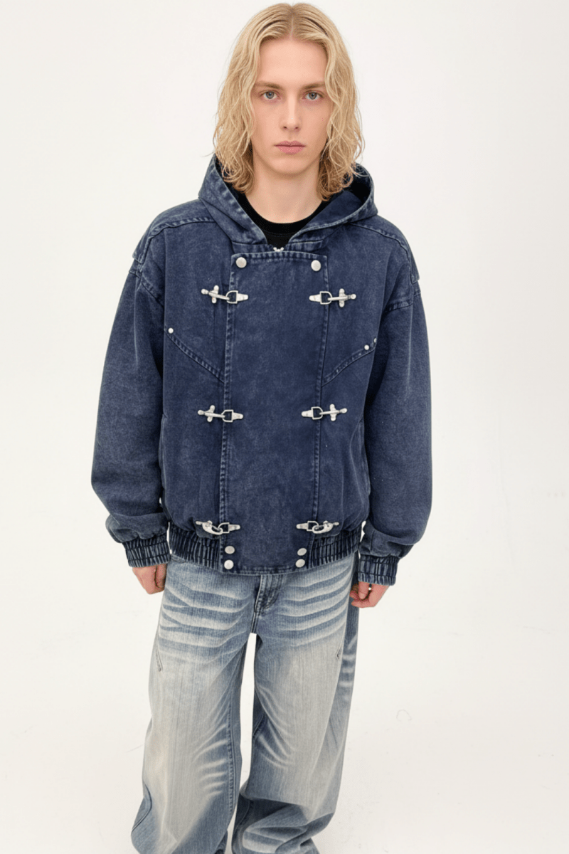 Buckle Washed Denim Hoodie na2433
