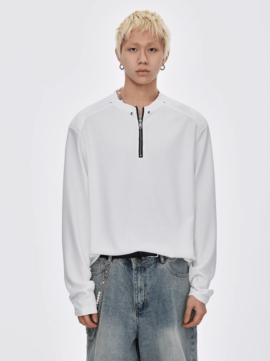 long-sleeved half-zip T-shirt na1947
