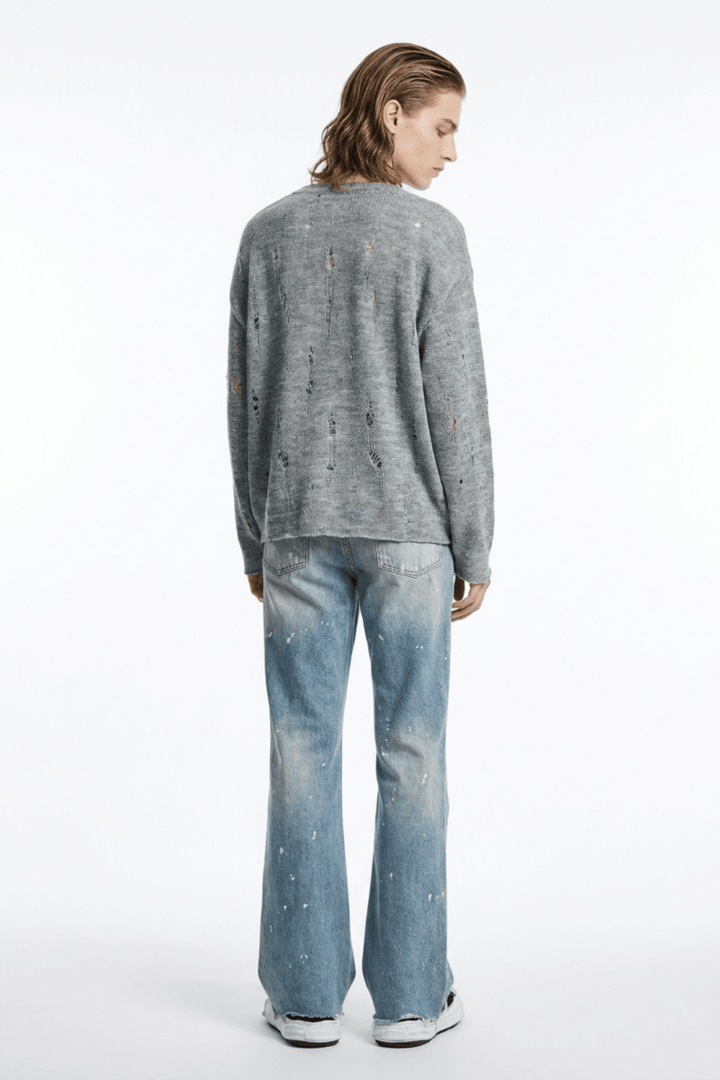 gray long knit si10002