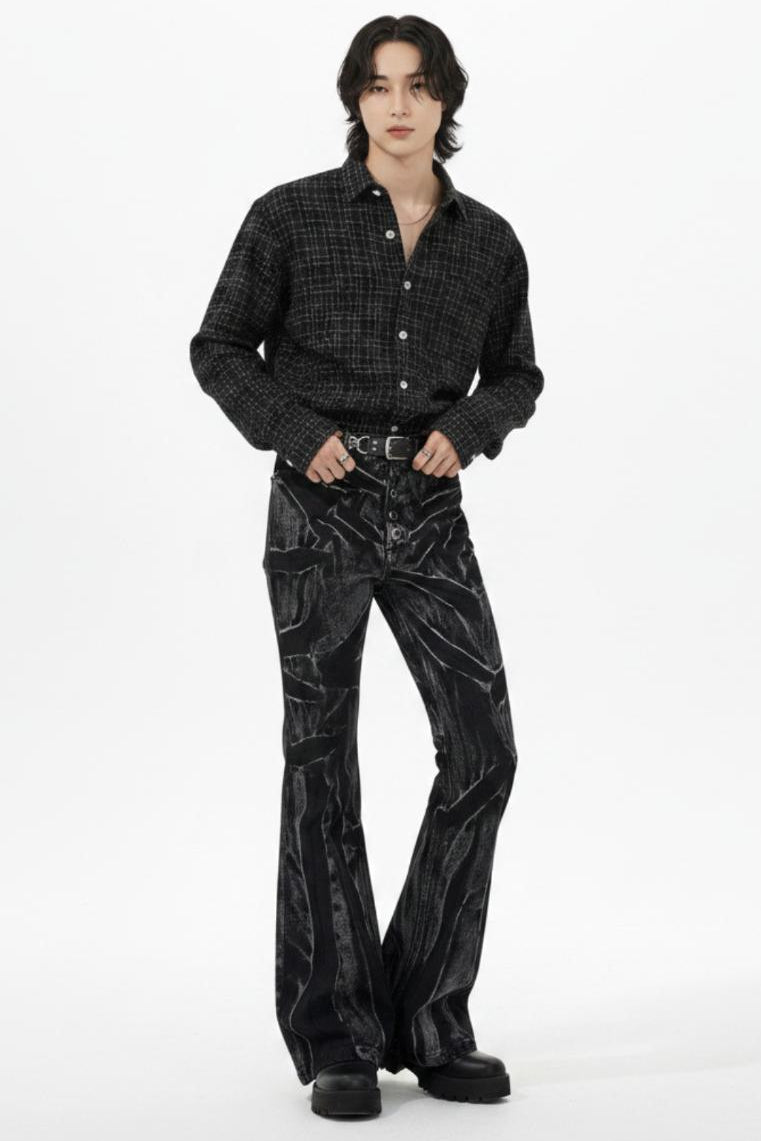 Washed Flare Jeans  na2543