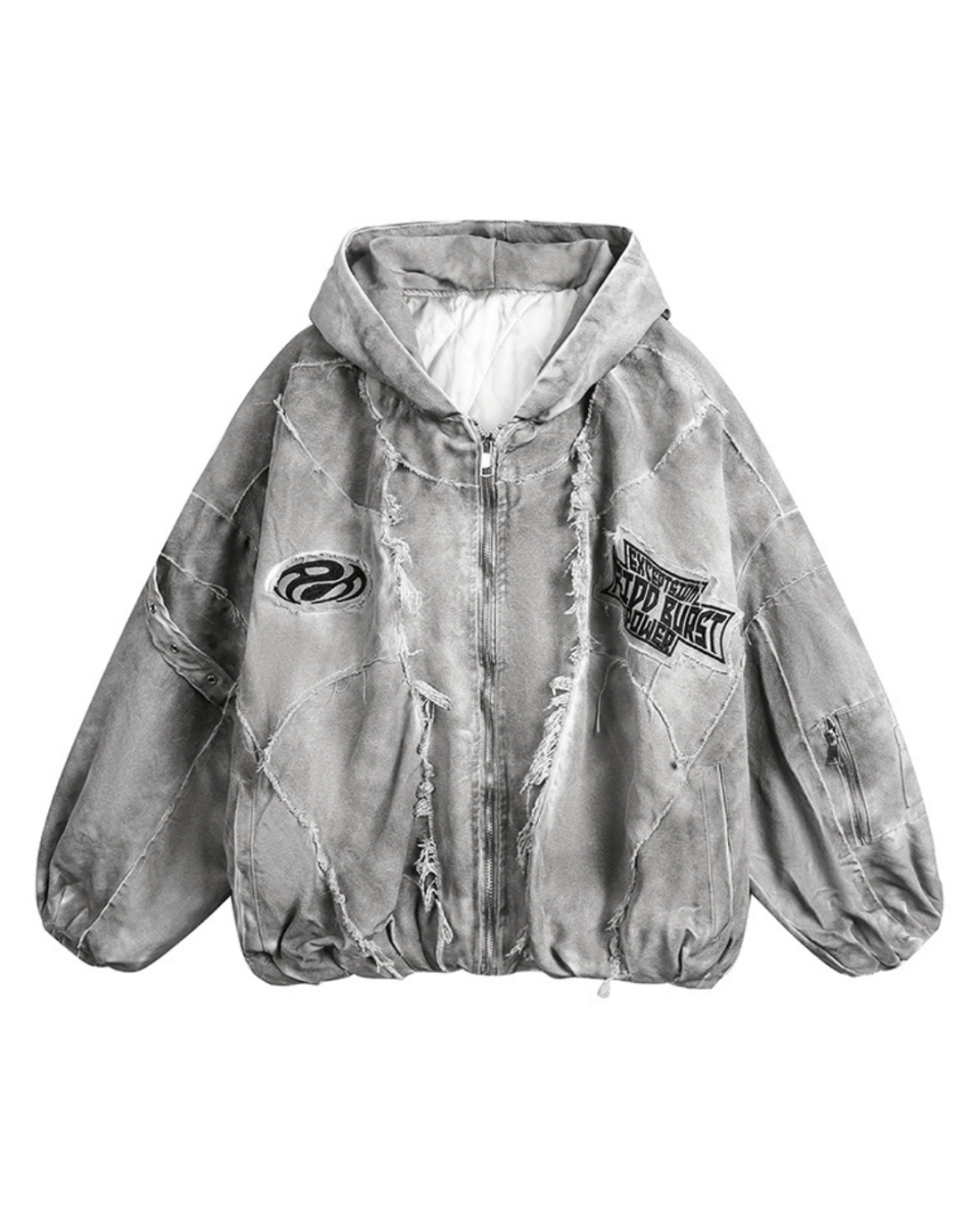 Fracture Denim Hoodie na2233