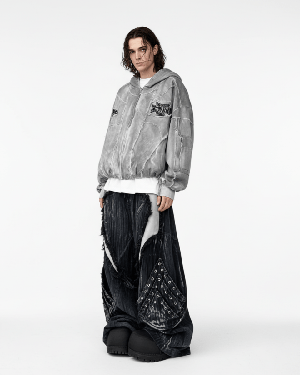 Fracture Denim Hoodie na2233