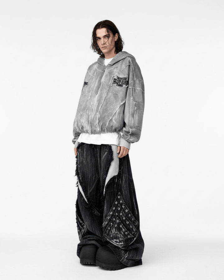 Fracture Denim Hoodie na2233